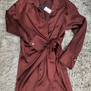 Gianni Bini Deep Burgundy Satin Dress
